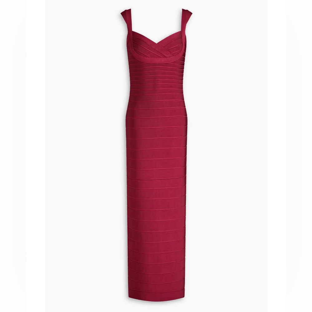 Herve Leger Burgundy Bandage Gown